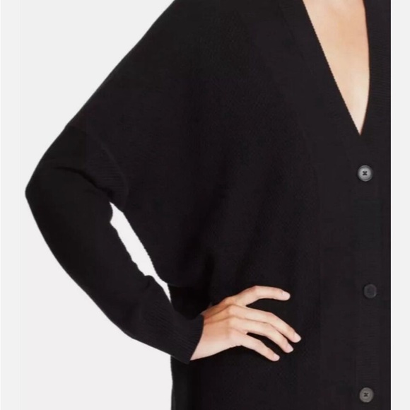 Vince Cardigan Wool & Silk Buttons Black - Picture 2 of 12
